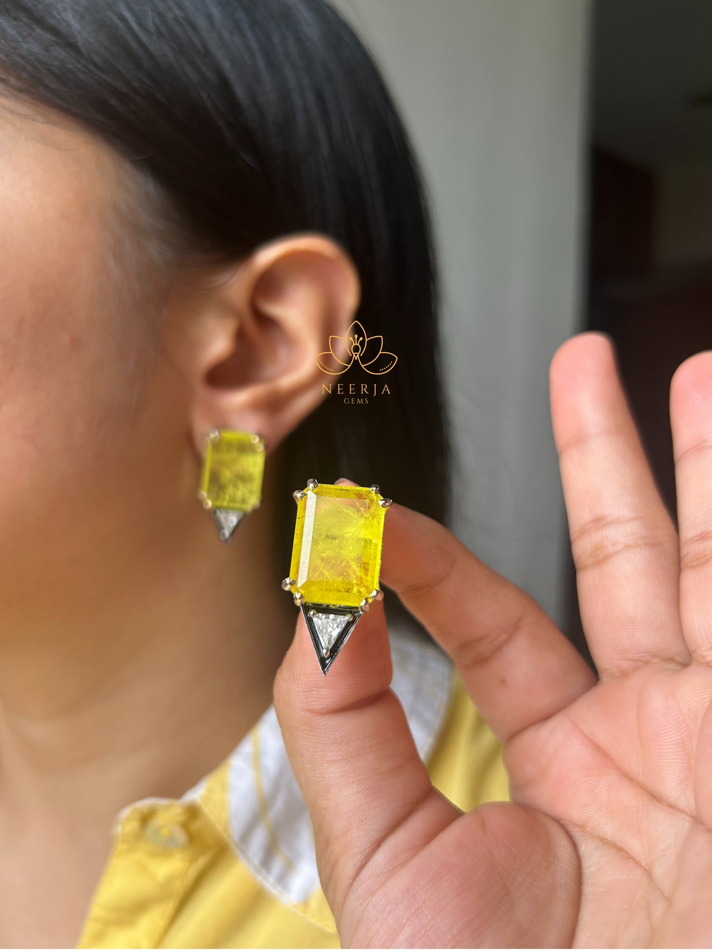 Golden Horizon Statement Studs