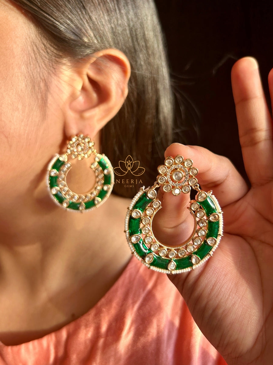 Heer Meenakari Chandra Hoops