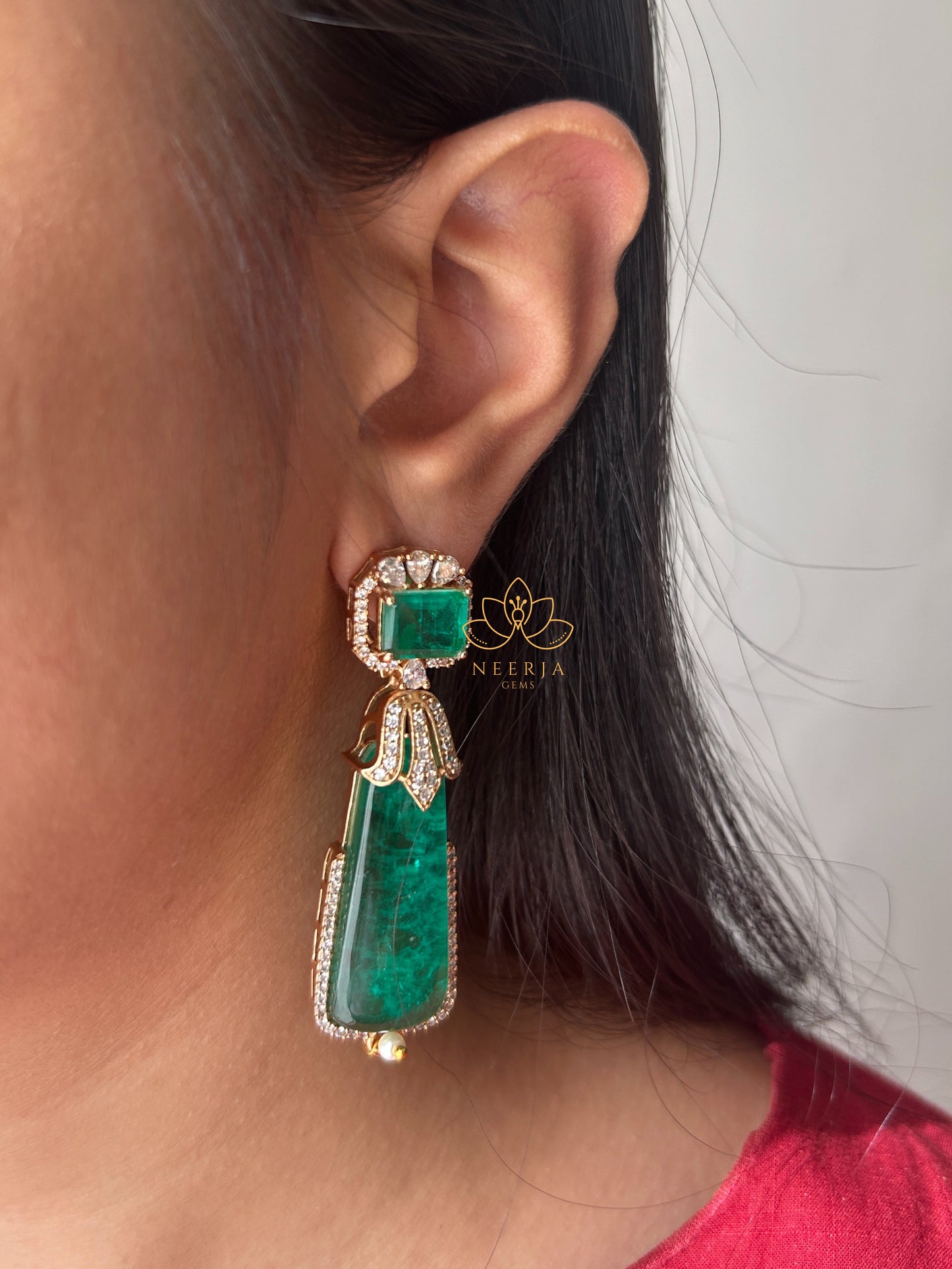 Imperial Emerald Cascade Earrings