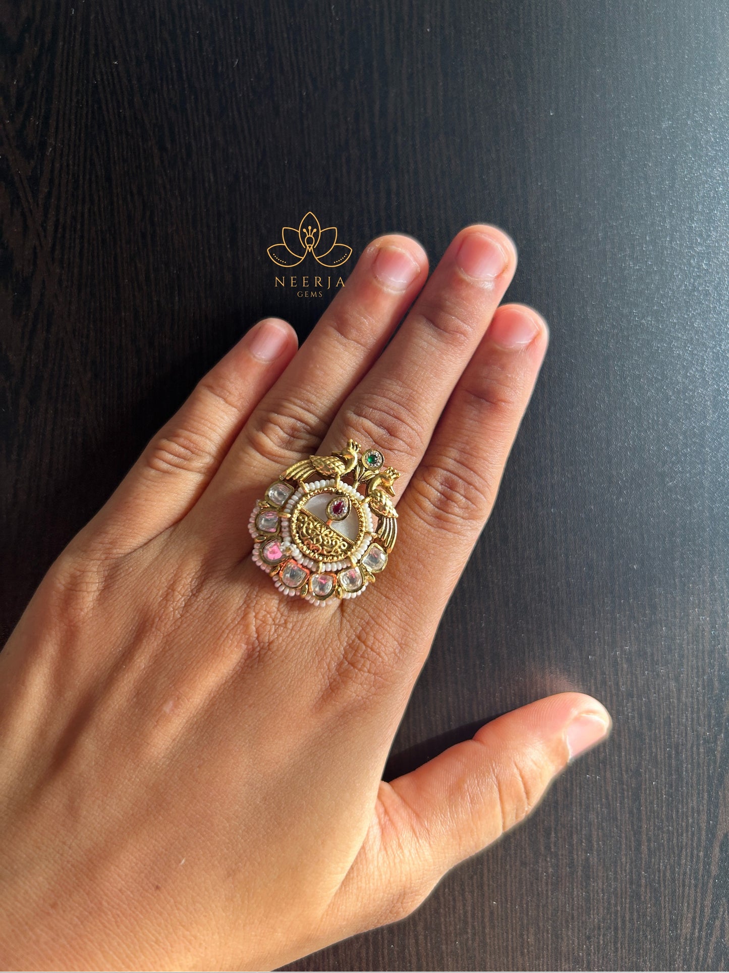Rajni Lotus Dome Ring