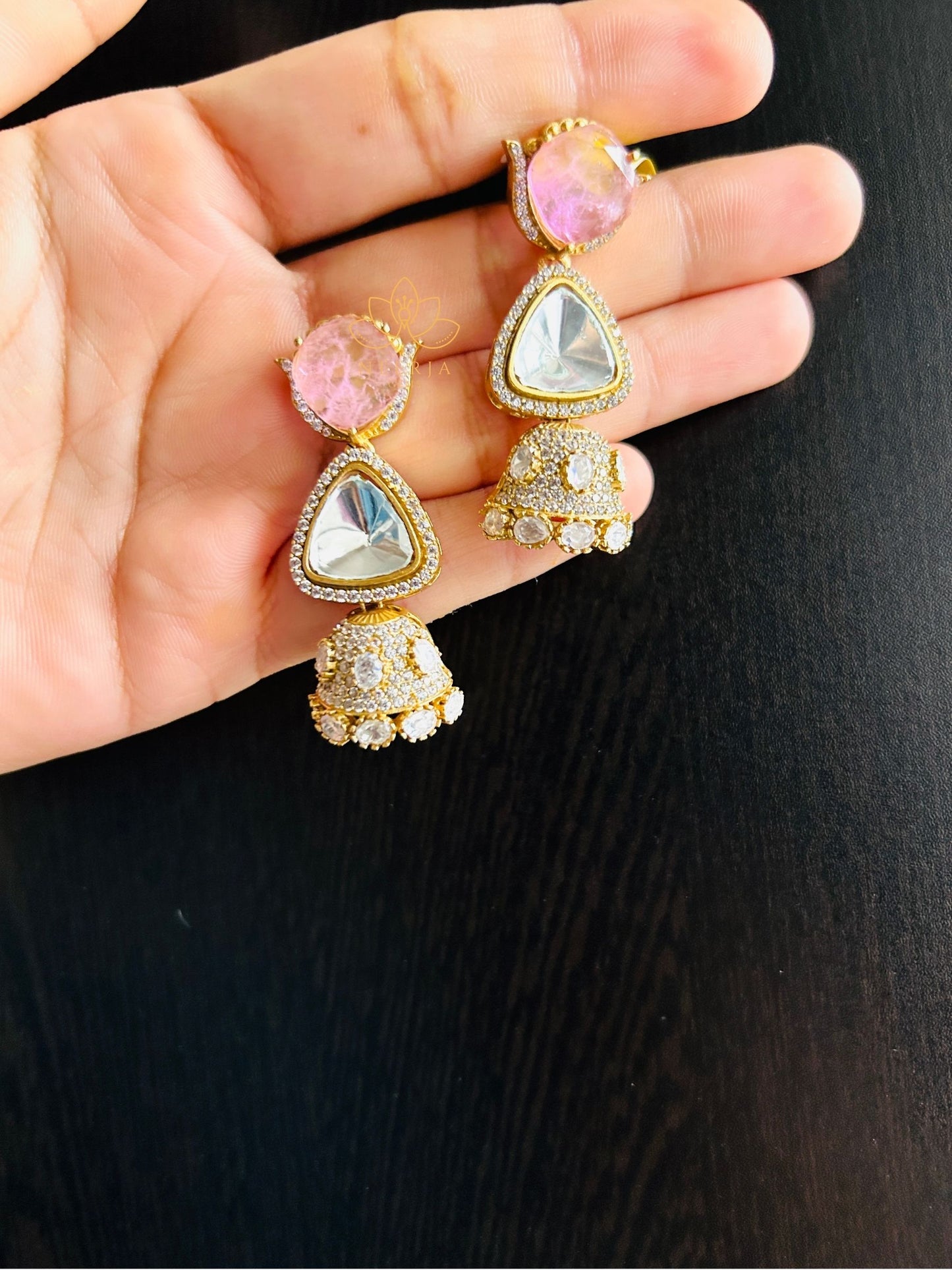 Ruhani Pink Jhumka Drops
