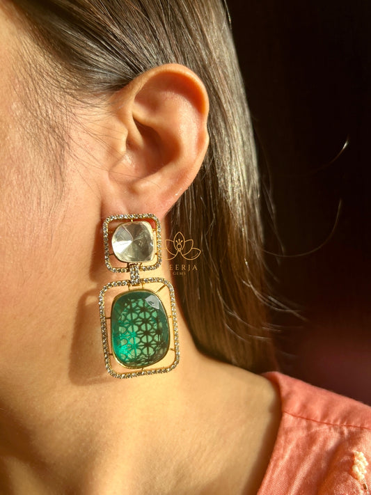 Baagh-e-Zamrud Panel Earrings
