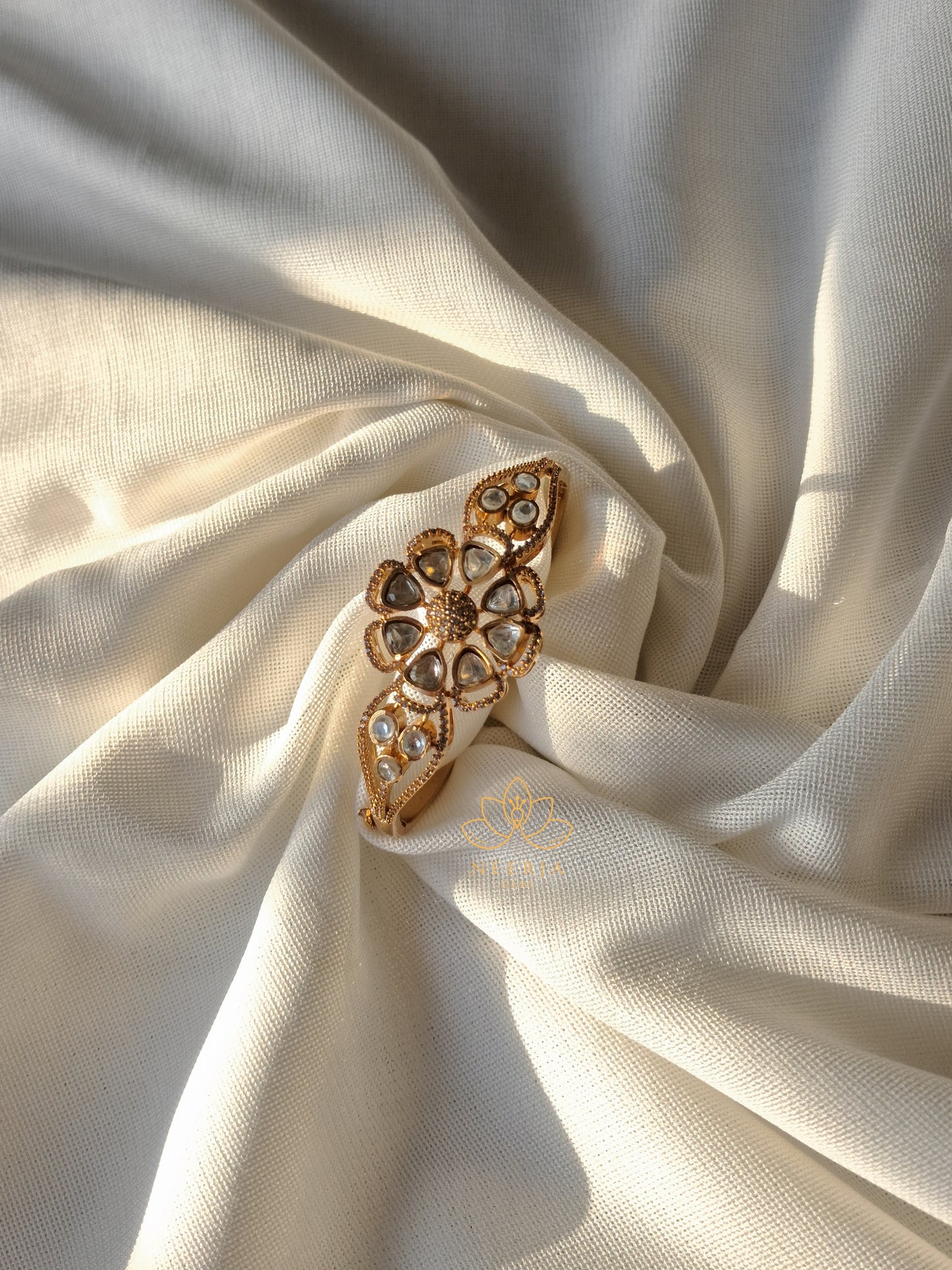 Floral Kundan Kada