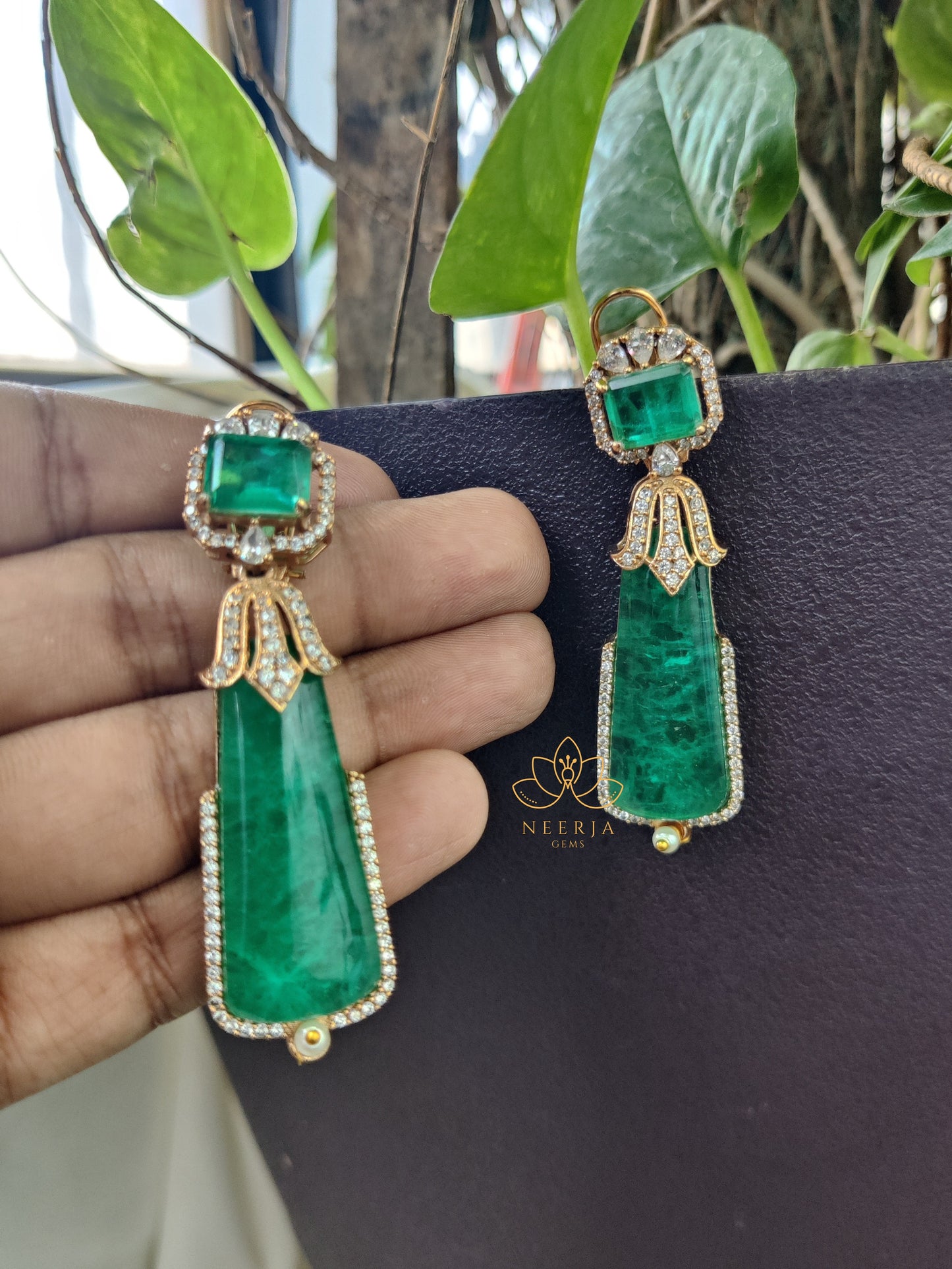 Imperial Emerald Cascade Earrings