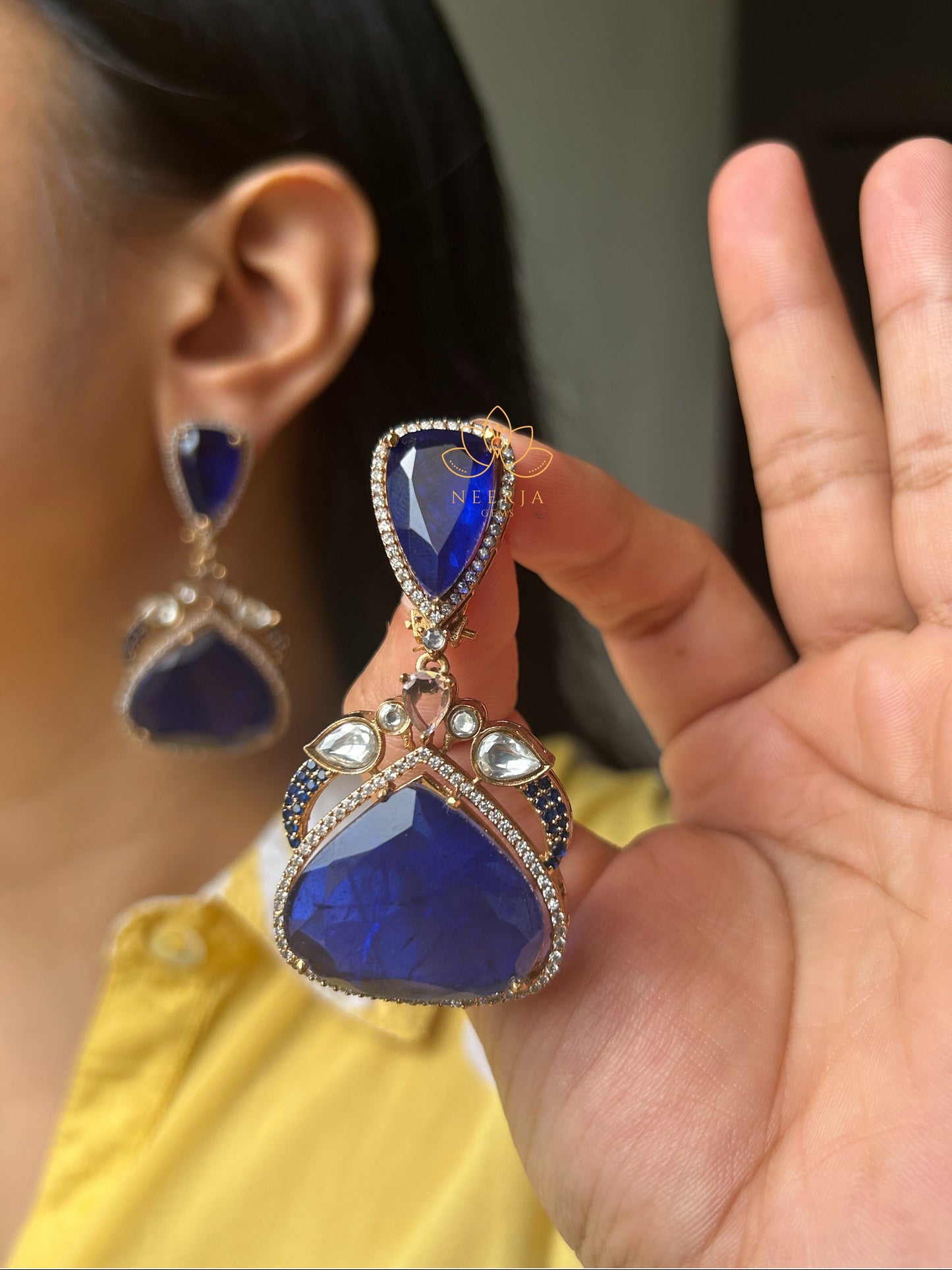 Midnight Petal Swing Earrings
