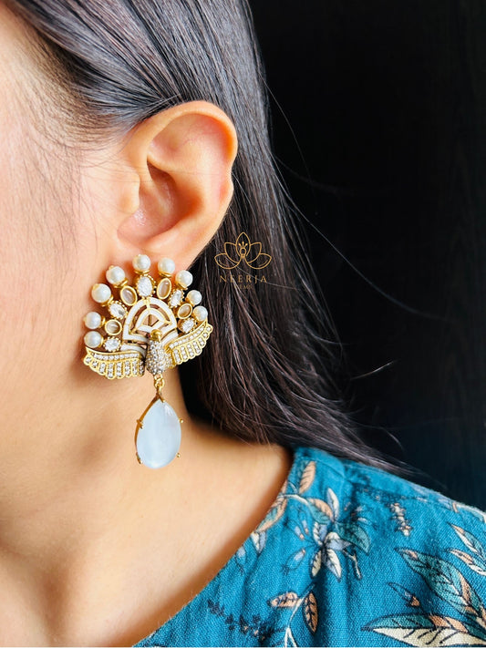Raaga Arch Meenakari Chand Drops