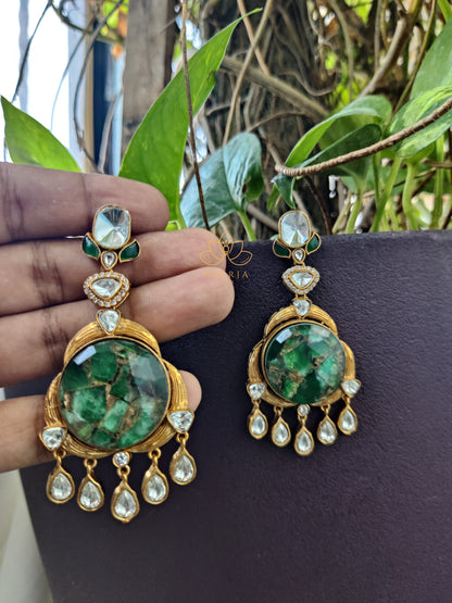 Regal Emerald Danglers