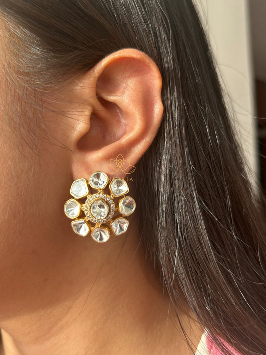 Royal Kundan Bloom Studs