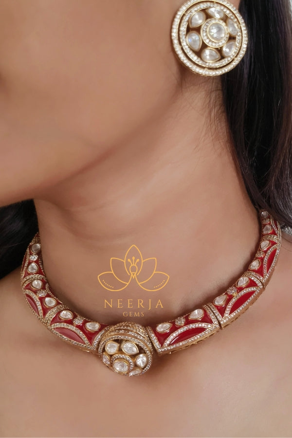Royal Meenakari Polki Choker Set