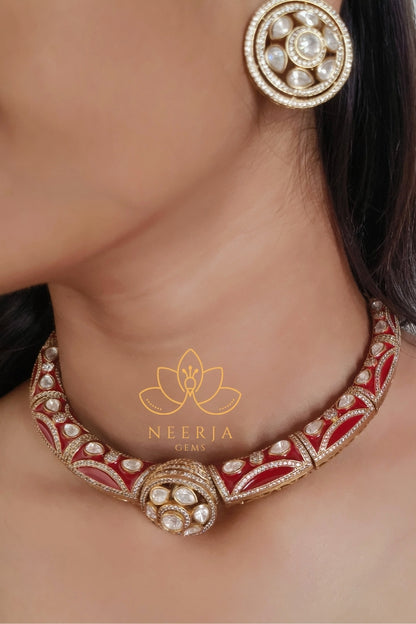 Royal Meenakari Polki Choker Set