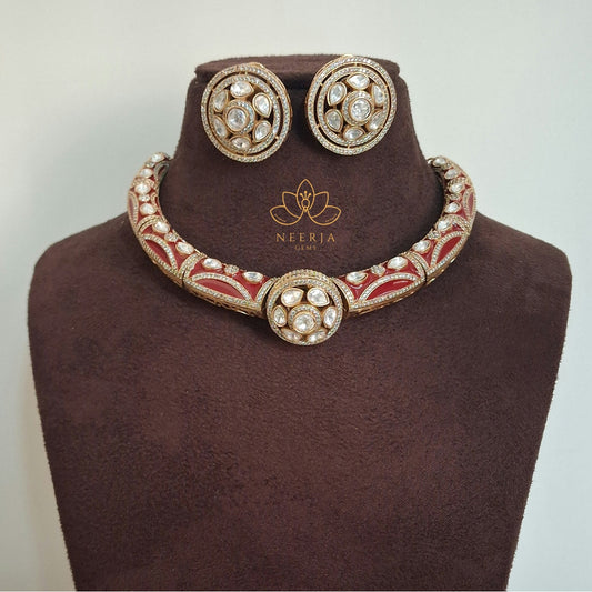 Royal Meenakari Polki Choker Set