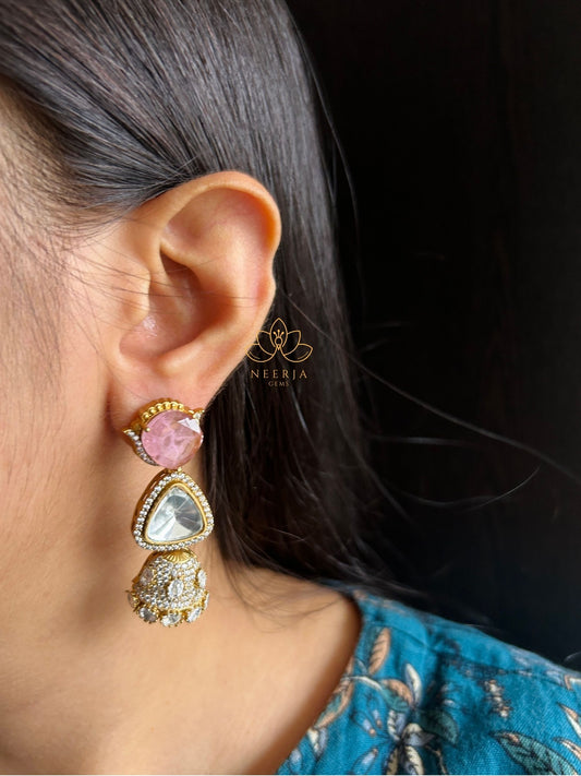 Ruhani Pink Jhumka Drops