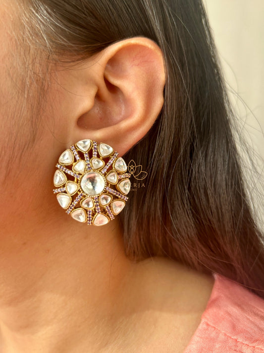 Shakti Chakra Kundan Studs