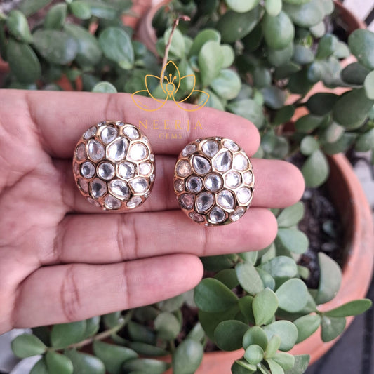 Timeless Polki Kundan Stud Earrings