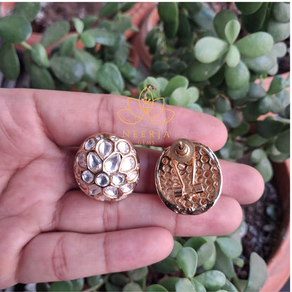 Timeless Polki Kundan Stud Earrings