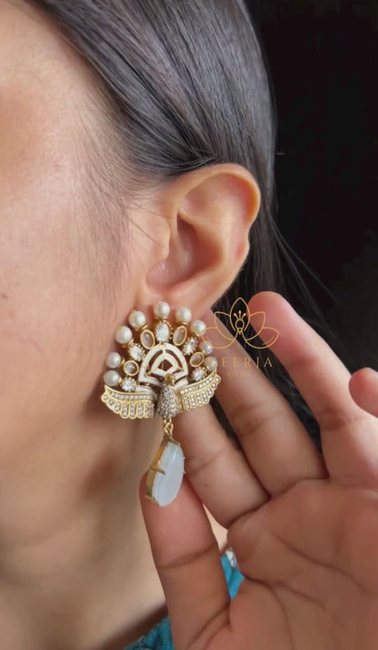 Raaga Arch Meenakari Chand Drops