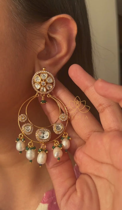 Meenakari Pearl Hoop Earrings