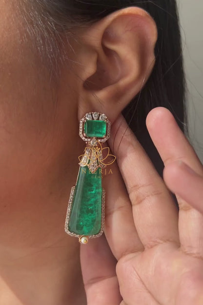 Imperial Emerald Cascade Earrings