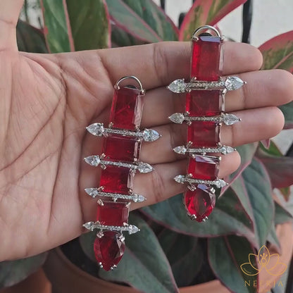 Crimson Royale Cascade Earrings
