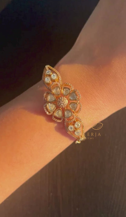 Floral Kundan Kada