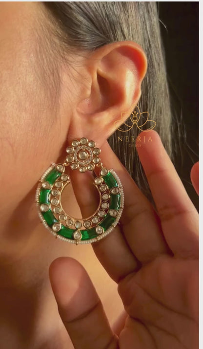 Heer Meenakari Chandra Hoops
