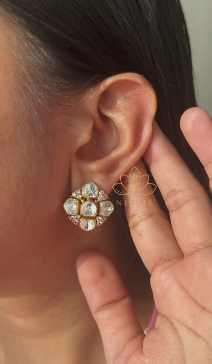 Heritage Kundan Floral Studs