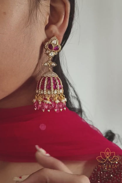 Regal Ruby Jhumka Earrings