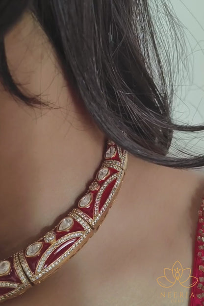 Royal Meenakari Polki Choker Set