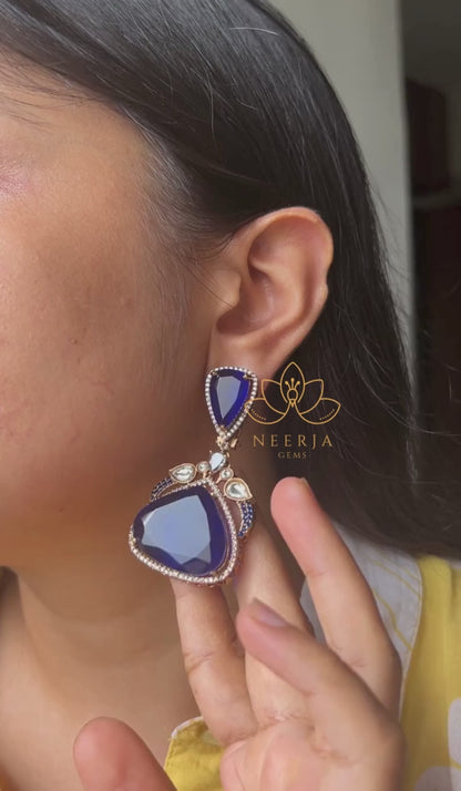 Midnight Petal Swing Earrings