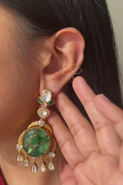 Regal Emerald Danglers