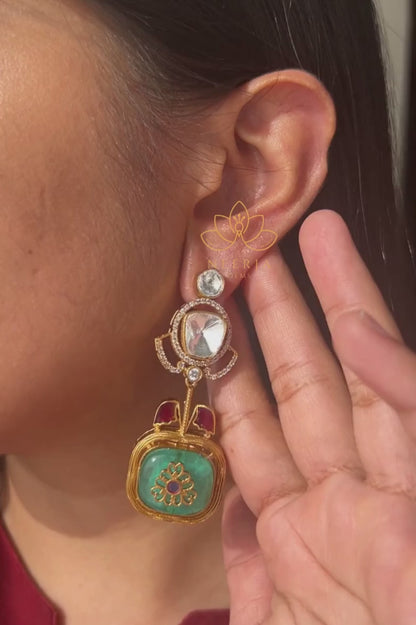 Sun-Kissed Polki Drop Earrings