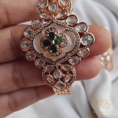 Floral Harmony Kundan Polki Bracelet